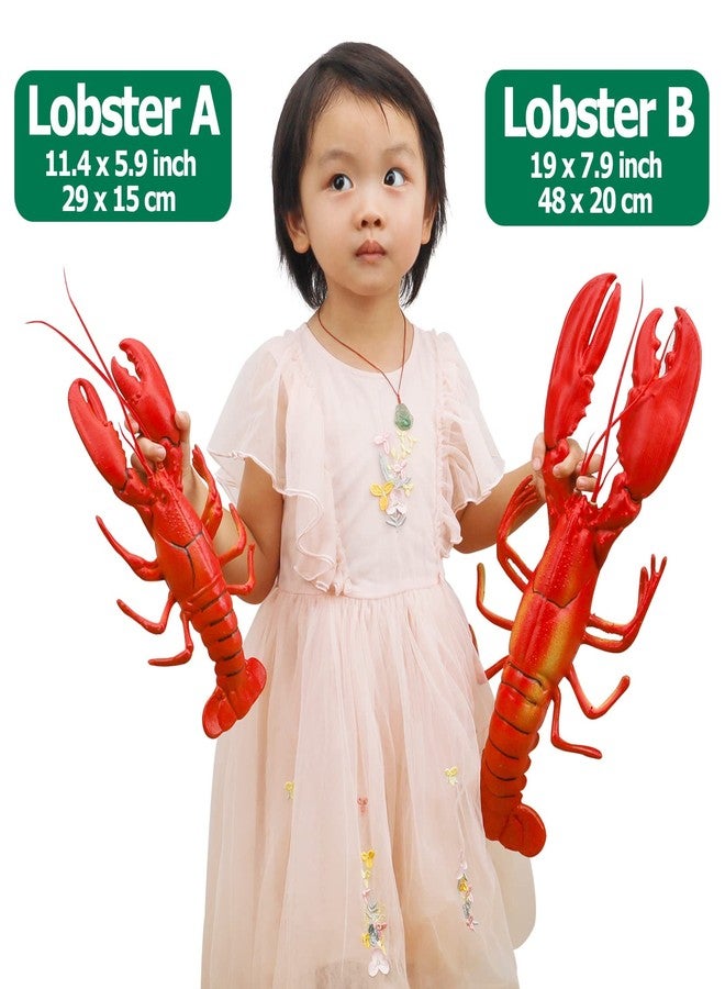 جريسورث مجموعة غريسورث المكونة من 4 قطع من مخلوقات الحياة البحرية الكبيرة الاصطناعية، جراد البحر وسرطان البحر، حيوانات بلاستيكية، ديكور منزلي، عرض للحفلات، لعبة للأطفال - Image 2